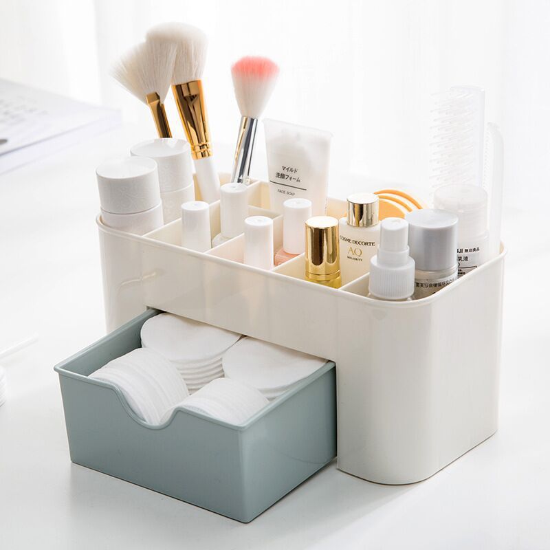 Beauty Makeup Box Set - 서랍이 있는 메이크업 정리함 보관함, 면봉