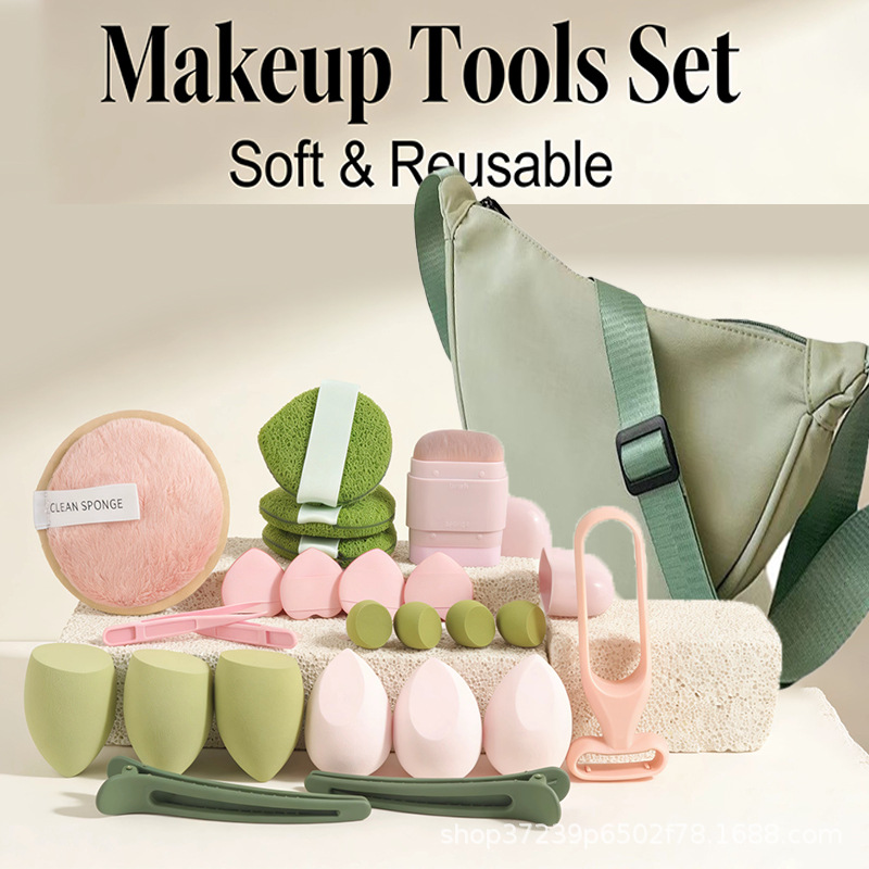 Beauty Makeup Tools Set - 세련된 만두 모양 가방에 담긴 23종