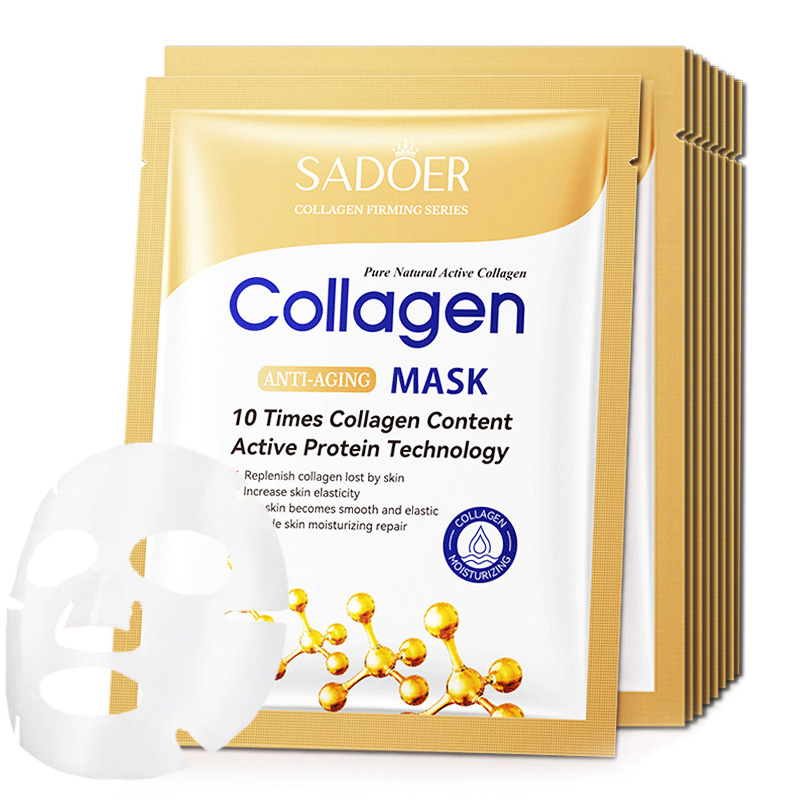 Sheet Face Mask Pack - 10pcs 안티 링클 콜라겐 페이스 마스크