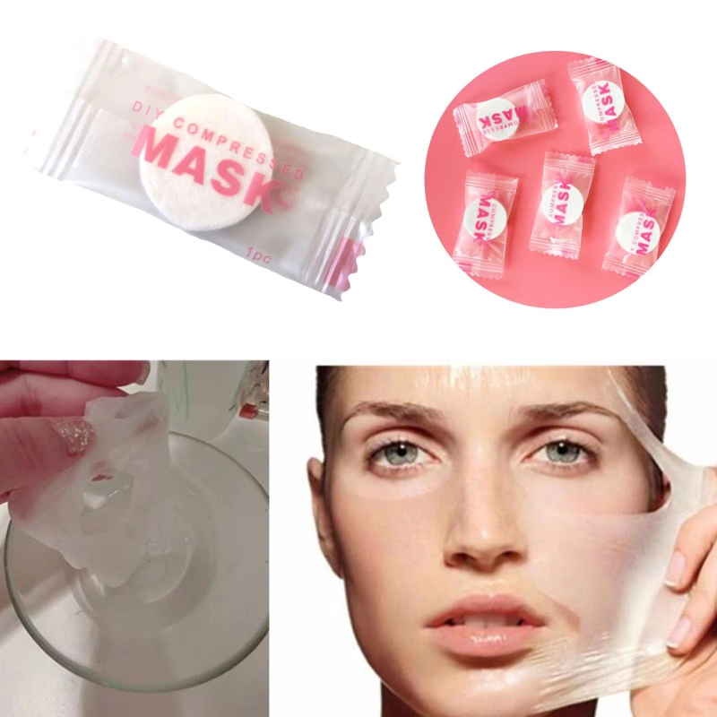Sheet Face Mask Pack - 100개 일회용 압축 페이셜 마스크 휴대용