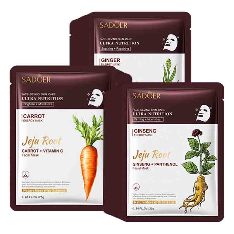 Sheet Face Mask Pack - 5개입 사도어 식물 뿌리 페이스 마스크