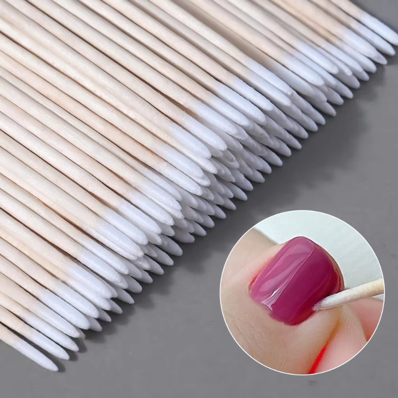 Beauty Makeup Tips - 100/200/400/600Pcs 나무 손잡이가 있는 면봉 눈썹