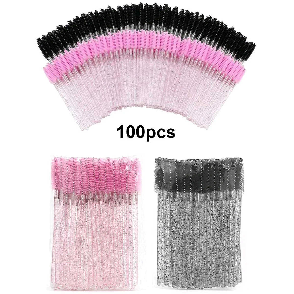 Beauty Makeup Vanity - 100pcs 일회용 속눈썹 브러쉬 Spoolies 마이크로