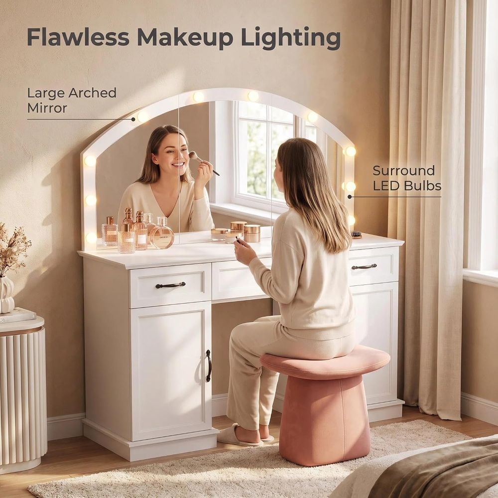 대형 55 LED 조명 화장대 거울, 3색 조명, 수납 - Beauty Makeup Hd 리뷰 및 가격