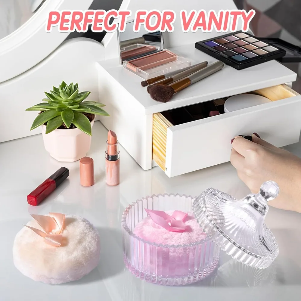 3PCS 메이크업 정리함 세트 벨벳 파우더 퍼프 유리  - Beauty Makeup Box Set 리뷰 및 가격