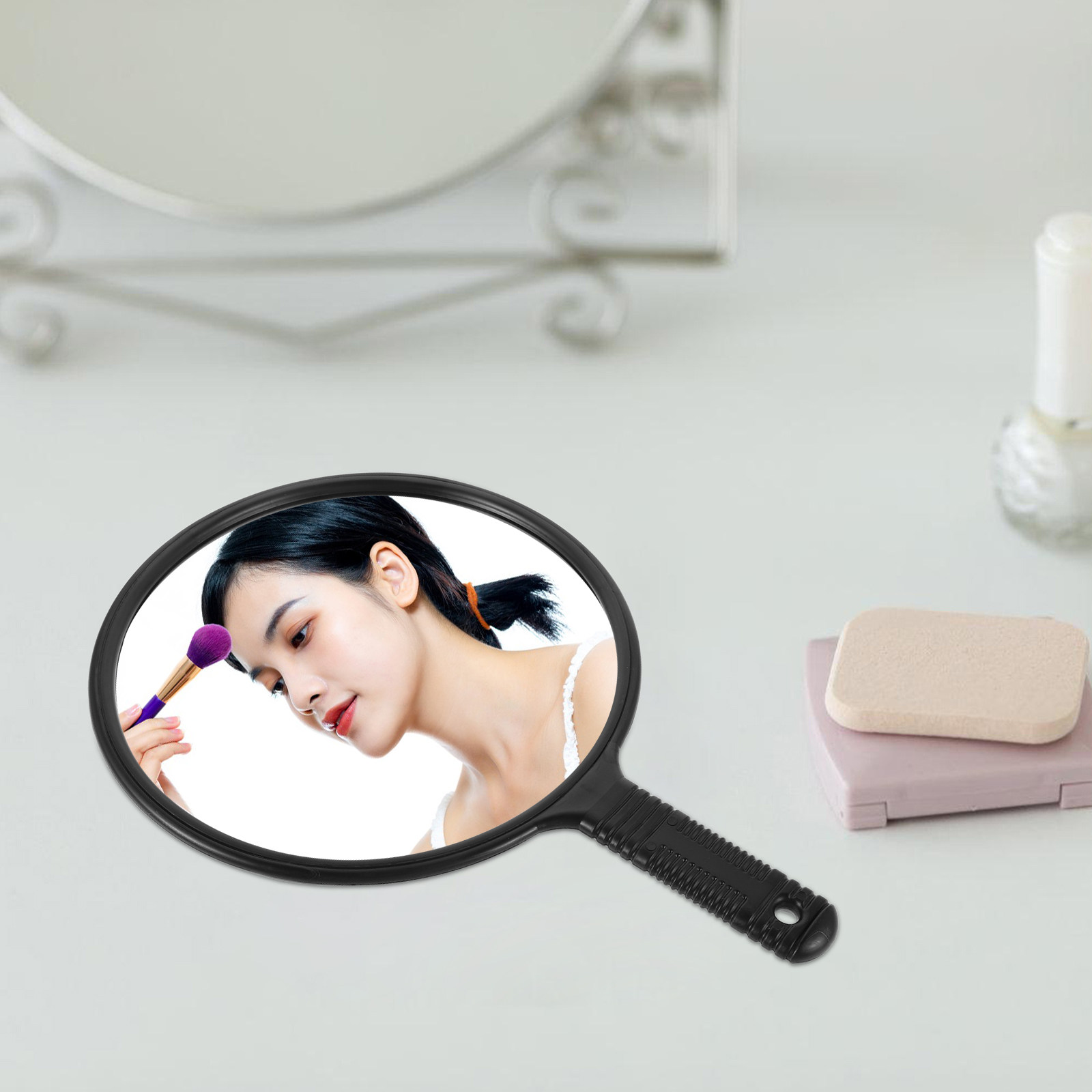 대형 원형 살롱 휴대용 거울 (미용, 메이크업, 스타일 - Beauty Makeup Hd 리뷰 및 가격