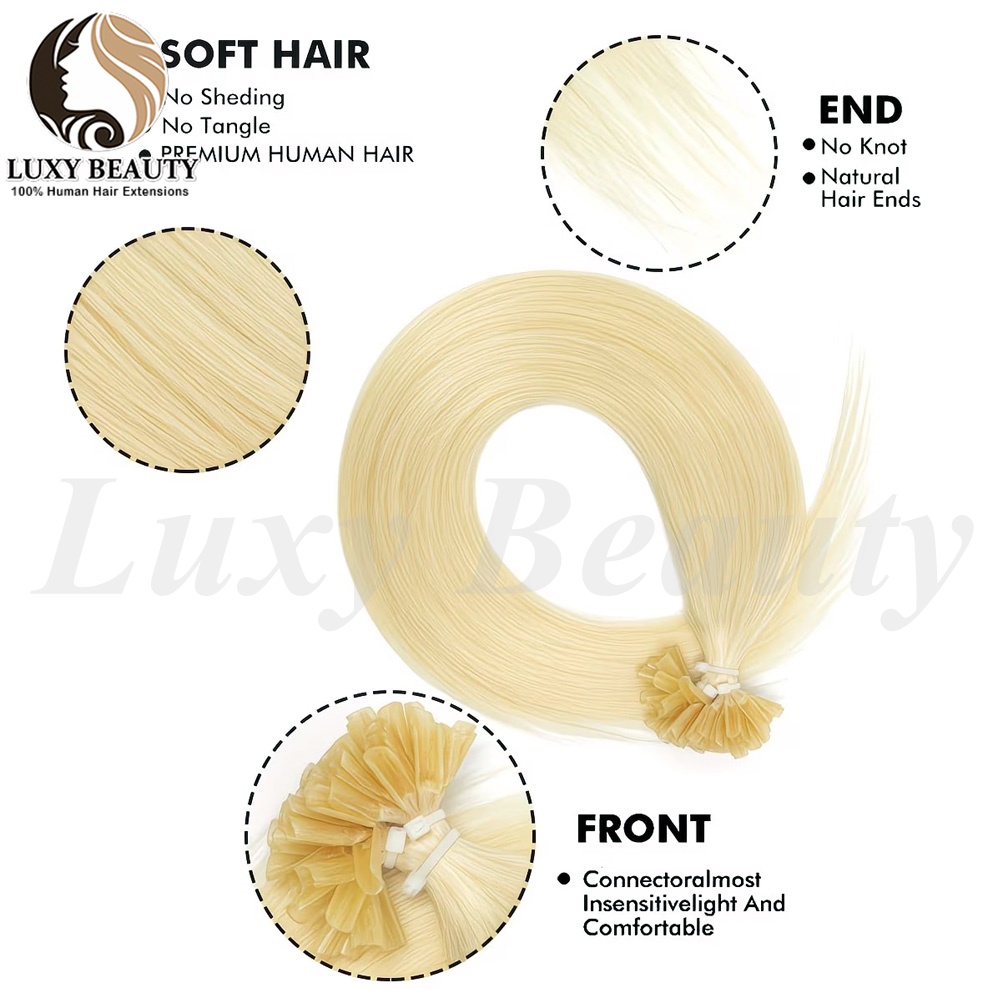 블론드 U팁 헤어 익스텐션 인모 케라틴 팁 핫 퓨전 헤 - Pure Beauty Hair & Makeup 리뷰 및 가격