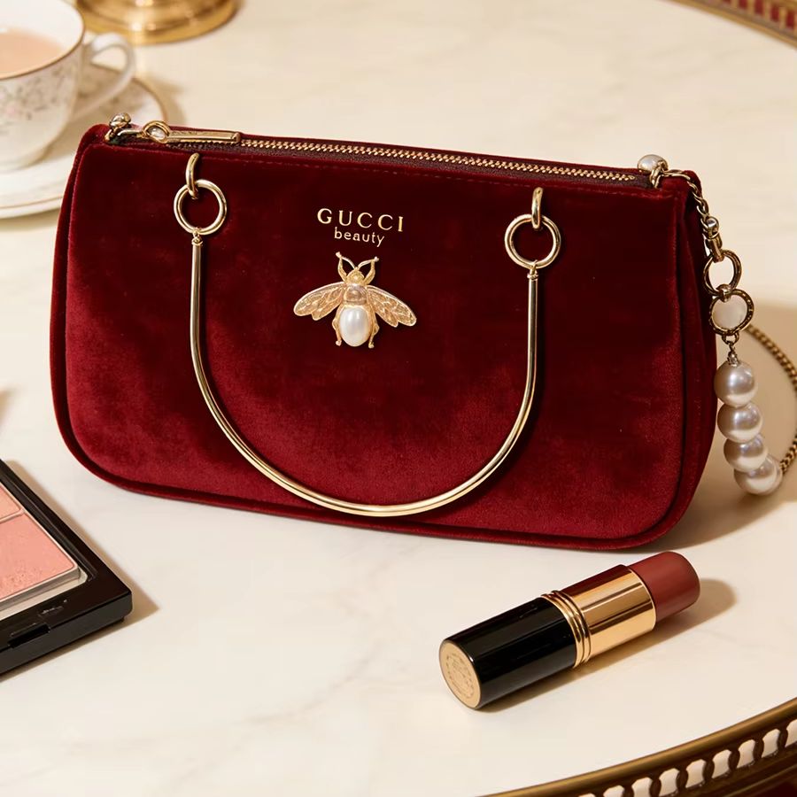 구찌 여성용 중형 와인 레드 벨벳 체인 크로스바디 화장 - Ysl Beauty Makeup 리뷰 및 가격