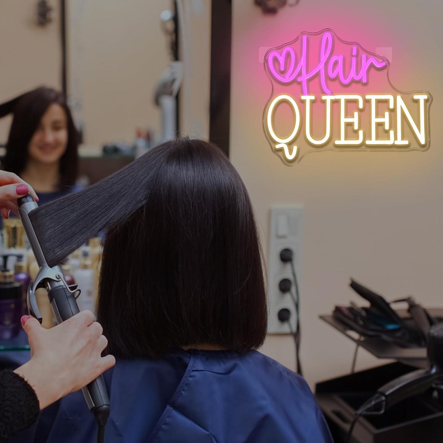 헤어 퀸 네온사인 조광 가능 이발소 네온라이트 사인 헤 - Beauty Makeup Stores 리뷰 및 가격