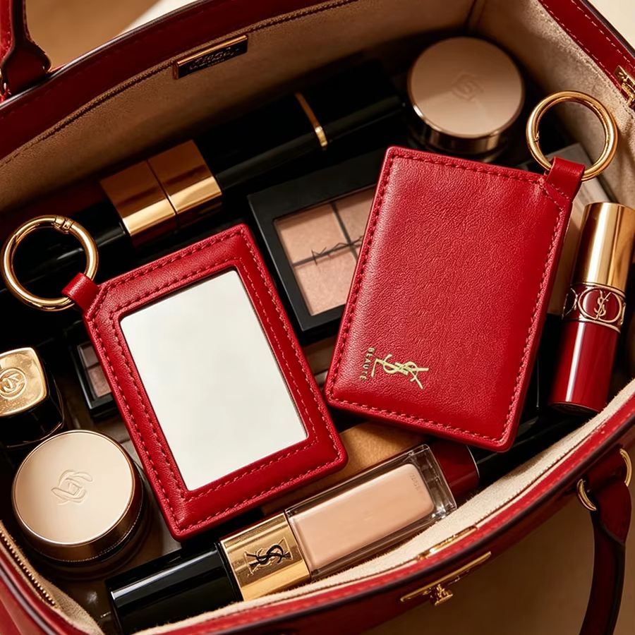 YSL 레드 가죽 사각 미니 포켓 터치업 메이크업 거울 - Ysl Beauty Makeup 리뷰 및 가격