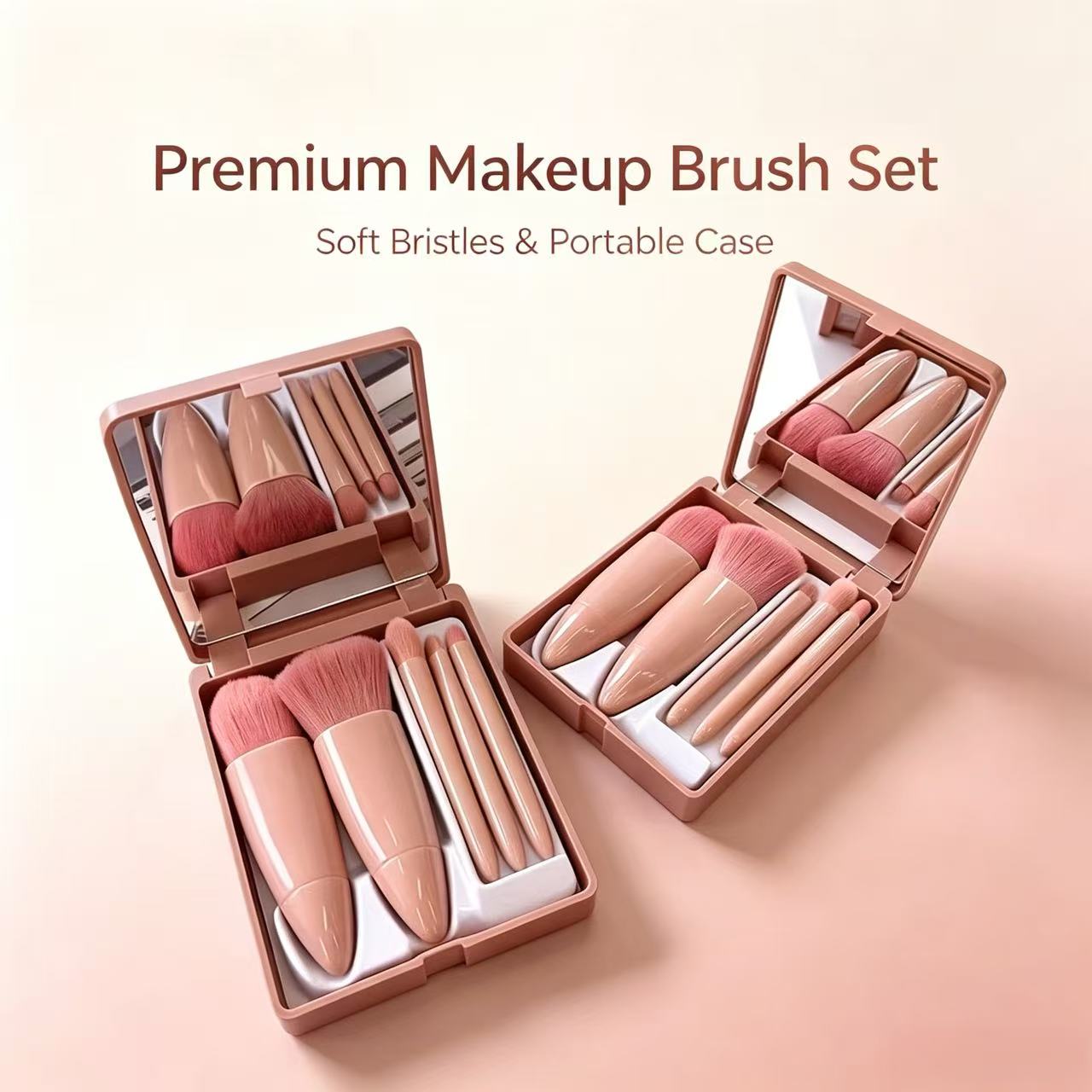5개 미니 휴대용 메이크업 브러쉬 세트(거울 포함) 접 - Beauty Makeup Tools Set 리뷰 및 가격