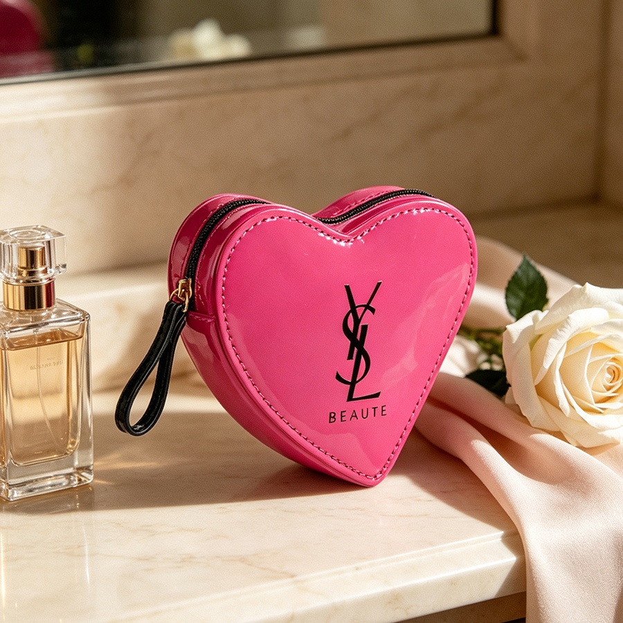 YSL 블러쉬 핑크 하트 메이크업 가방(거울 포함) 귀 - Ysl Beauty Makeup 리뷰 및 가격