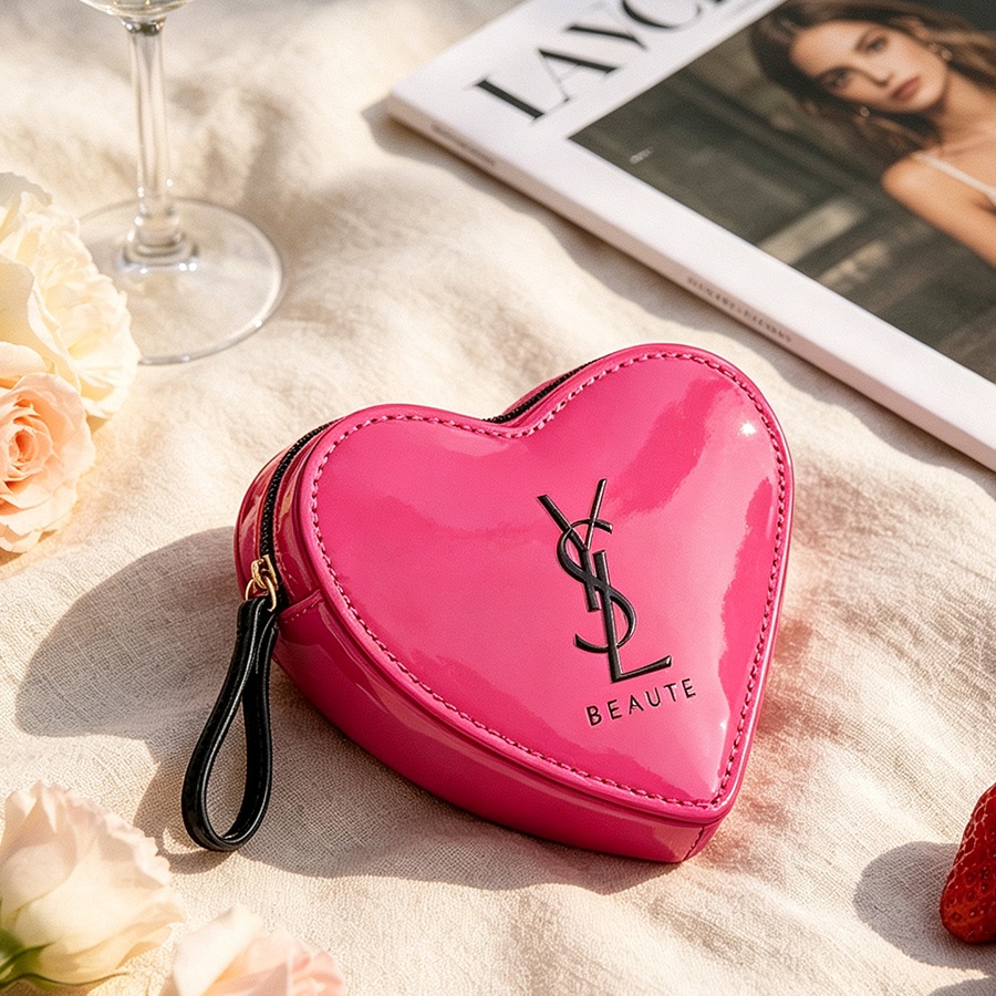 YSL 블러쉬 핑크 하트 메이크업 가방(거울 포함) 귀 - Ysl Beauty Makeup 리뷰 및 가격