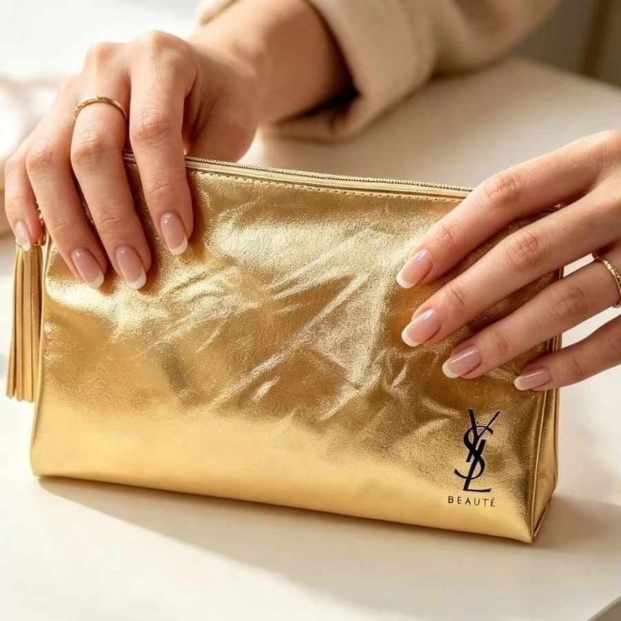 YSL 보떼 메탈릭 골드 지퍼 화장품 가방 인조 가죽  - Ysl Beauty Makeup 리뷰 및 가격